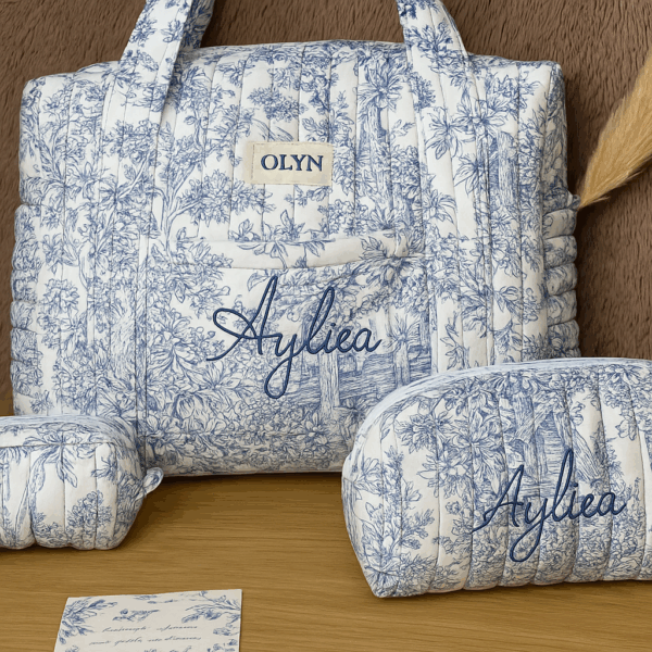 sac bleu 1 Sac Weekender Toile de Jouy