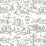 Toile de jouy Gris