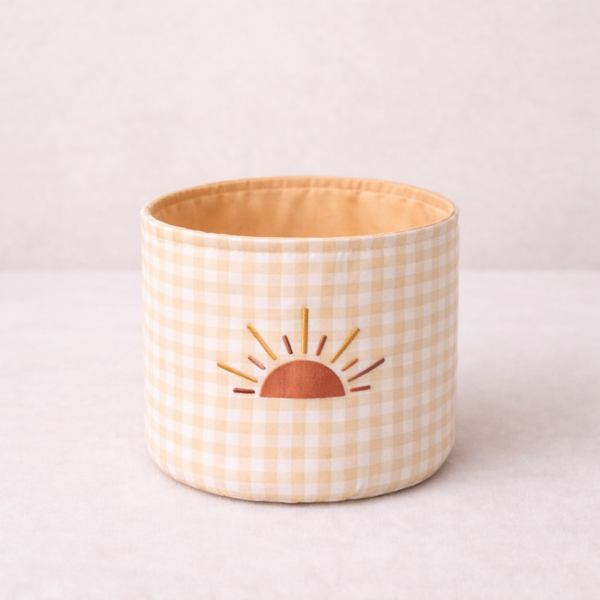 petitpaniervichyorange Panier de rangement Petit Vichy